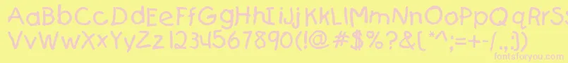 Teslic`sDocumentCyrNormal Font – Pink Fonts on Yellow Background